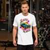 White - Burnin’ Rubber T-shirt Gradient Lettering