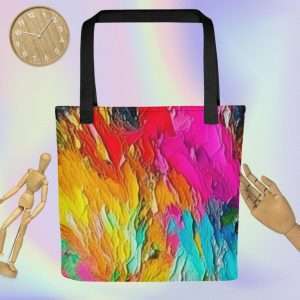 Black Handle - Abstract Art Colorful Tote Bag