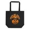 Black - Trick Or Treat (with Pumpkin) Eco Tote Bag Back