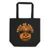 Black - Trick Or Treat (with Pumpkin) Eco Tote Bag Front