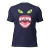 Heather Midnight Navy - Green Eyes Halloween T-shirt