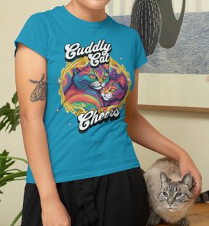Cuddly Cat Cheers, Bella+Canvas 3001 Unisex T-Shirt