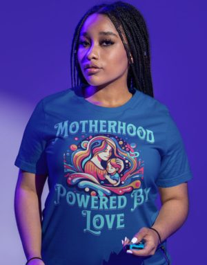 Motherhood Powered By Love, Bella+Canvas 3001 T-shirt